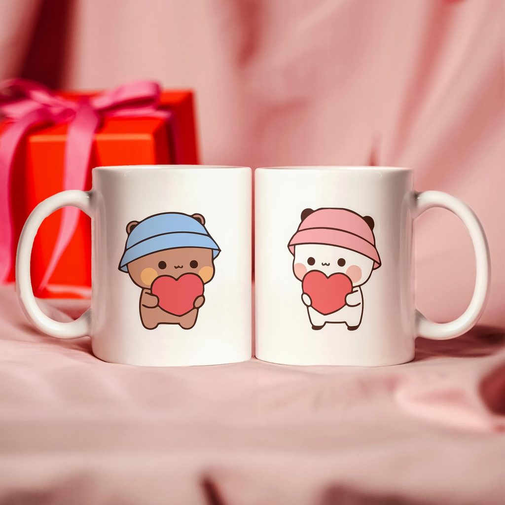 Bubu Dudu Couple Mug Set: Kawaii Ceramic Coffee Mugs, Valentine's Gift