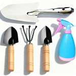 Juego de cinco herramientas de jardinería doméstica para airear y desherbar el suelo