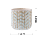 Maceta mediana de cerámica de estilo europeo + platillo de plástico