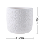 Mittlerer Blumentopf aus Keramik im europäischen Stil + Untersetzer aus Kunststoff (Pure World)