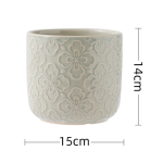 Macetero mediano de cerámica de estilo europeo + platillo de plástico (Arte clásico)